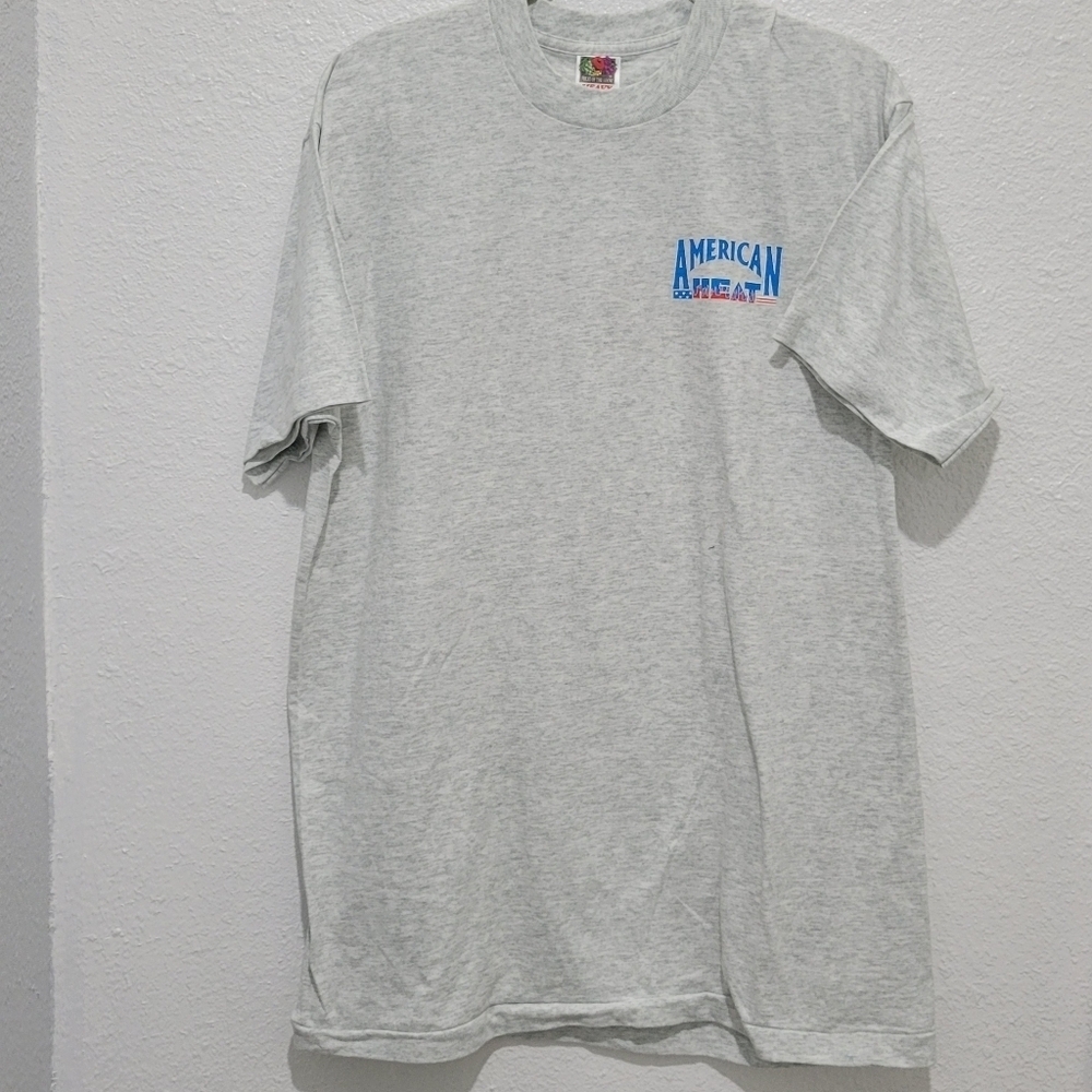 Vintage American Heat Shirt Mens XL Hot Rod Fire Flames Car Single Stitch Tee